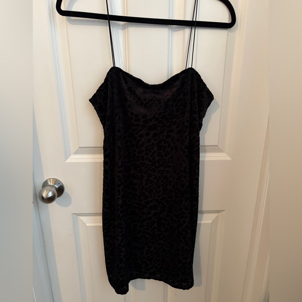 Wild Fable Leopard Velvet Spaghetti Strap Mini Dress Women’s M/L Party Night Out